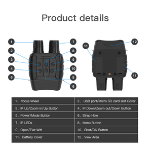 Ống nhòm chống nước tầm nhìn ban đêm 4k tầm xa 300m với máy quay Video & kính viễn vọng zoom kỹ thuật số 4x - Product Image 5