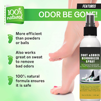 NOUVEAU Spray Désodorisant pour Chaussures – Éliminateur d'Odeurs pour Baskets et Pieds, avec Arbre à Thé, Eucalyptus et Menthe