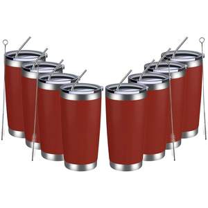 20oz Double Wall Vacuum <b>Insulated</b> Travel Mug 48 Pack Stainless Steel Tumblers Handles Lid Straw Powder 1500ml Capacity Bulk - Product Image 1