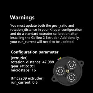 Extrusor Trianglelab LDO Galileo 2 con Relación de Engranajes 9:1, Accionamiento Directo, Reemplazo de Motor VORON Stealthburner Afterburner para Sherpa - Product Image 3