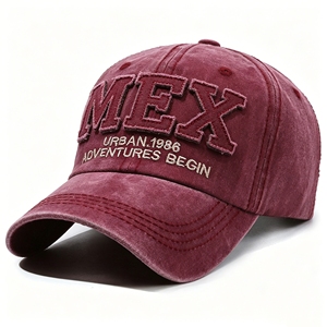 Gorra de Béisbol Bordada MEX con Estilo Vintage, Protección Solar, Ajustable, de Algodón, para Hombre y Mujer - Product Image 1
