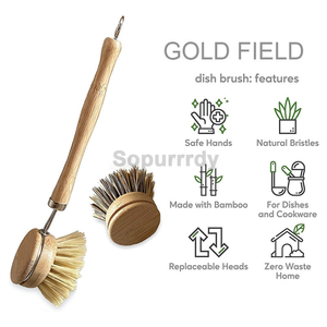 Brosse à vaisselle personnalisée avec logo, brosse de nettoyage douce, éponge de lavage en bambou écologique pour cuisine, nettoyage zéro déchet - Product Image 3