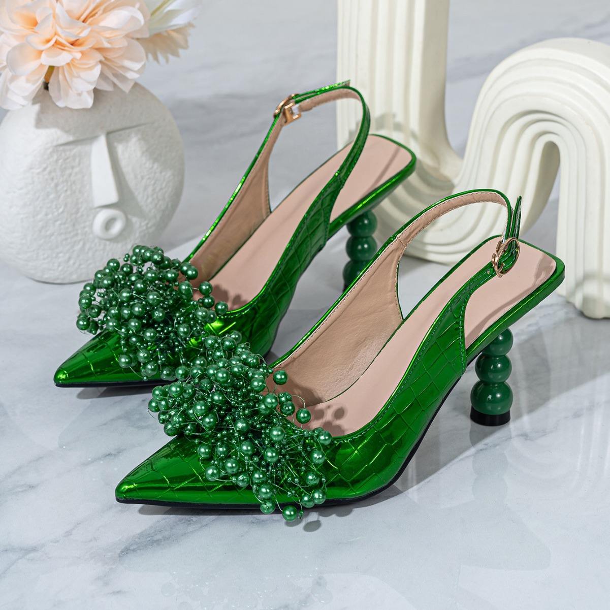 Bridal Shoes Olive Green Shoes And Bag Platform Heel Royal Green