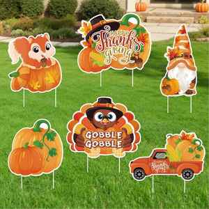 Letrero de Jardín Personalizado para Acción de Gracias con Estaca en Forma de H, Impresión UV Impermeable, Diseño de Pavo para Decoración de Jardín y Césped en Otoño - Product Image 4