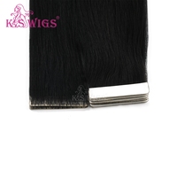 Extensiones de Cabello de Alta Calidad, 20 Piezas, Negras, Invisibles, de PU, Cabello Chino Liso, Sedoso, Suave, Remy, Duradero, Sin Enredos