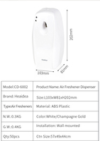 Distributeur automatique d'aérosol mural pour salle de bain, machine de désodorisation, diffuseur de parfum pour salle de bain, toilettes, hôtel