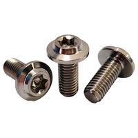 Baut Titanium GR5 M5*14mm Berkualitas Tinggi Kepala Flens Payung Baut Torx Dalam Laris Manis Sekrup Rem Kepala Flens Taper
