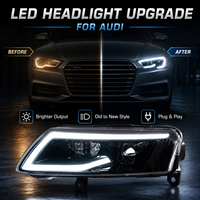 Ensemble de phares LED BK pour Audi A6 2005-2011, style Rolls, projecteur DRL, clignotant séquentiel, plug and play