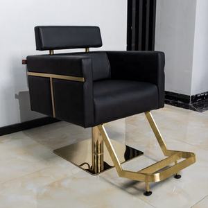 Wholesale Price Custom Professional Modern Salon Reclining Hydraulic Pump Vintage Red Foldable Barber Shop <b>Chair</b> for Men School - Product Image 2