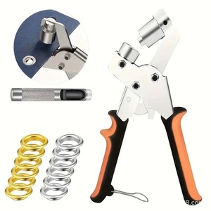 Pince à œillets manuelle avec 100 œillets de 10 mm, kit d'outils de jardinage pour bâches, tentes et auvents - Product Image 1