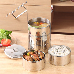 Contenedor de alimentos multicapa de acero inoxidable, lonchera apilable de 1000ml, caja Bento portátil para estudiantes, adultos y personas mayores - Product Image 1