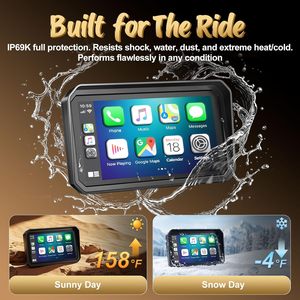 Bestsonic 6,26 pouces Moto CarPlay Support magnétique antivol Conception 2K Double caméra Enregistrement en boucle Carte en ligne Affichage Android Auto - Product Image 4