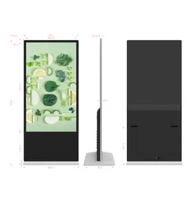 65 Inch Floor Stand Kiosk Black Silver White Android Digital Signage Advertising Player