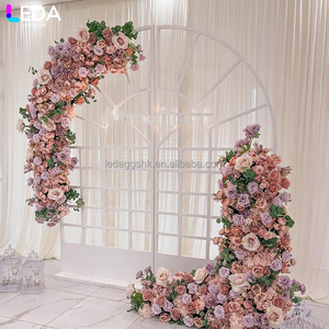 LEDA Decoración para Eventos de Boda, Fondo Acrílico Blanco de Lujo, Juego de Dos Piezas, Arco de Flores Colgante - Product Image 1