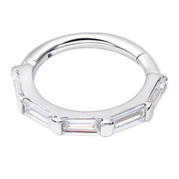 Piercing Stories 14K Solide Or Blanc Bambou Forme Nez Anneau Articulé Segment Anneau Helix Clicker Corps Piercing Bijoux