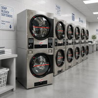 20KG Stack Coin Operated Washer Dryer Multi-Payment Commercial Washing Machine Laundry Machinery for Shared Laundry