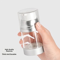Bouteille à pompe à vide transparente en AS pour lotion et émulsion, impression personnalisée, diamètre 58 mm, grande capacité 100 ml, 120 ml, 150 ml