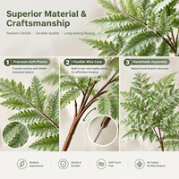 Plante artificielle en gros sur mesure, fausse fougère, feuillage réaliste, verdure pour décoration murale commerciale et résidentielle, accessoires de paysagisme, Planta