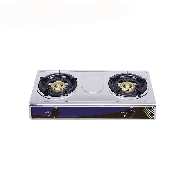 Meilleure cuisinière à gaz en acier inoxydable 2 brûleurs table de cuisson brûleur de cuisine gaz intégré plaques de cuisson à gaz appareil ménager