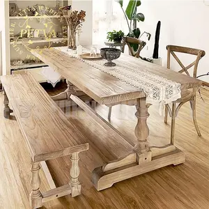 Novo design retrô de madeira de teca para jantar ao ar livre mesas de restaurante de 1 peça