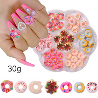 Nouvelle résine arc creux perle pentagramme maquillage des yeux papillon ongles accessoires 7-grille fleur de prunier boîtes ongles breloques
