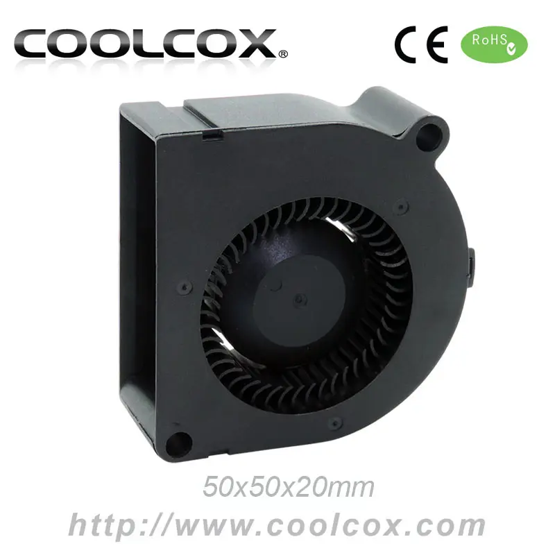 CoolCox 5020 small blower fan,50x50x20mm mini turbo fan,5V/12V/24V,DC brushless electric fan blower