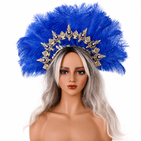 Couronne de plumes d'autruche pour spectacle de danse, déguisement de carnaval brésilien, Mardi Gras, concours de danse latine, spectacle de scène, défilé
