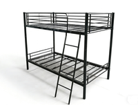 Lit superposé en acier noir à design maillé pour adultes, mobilier de chambre à coucher en gros à prix abordable