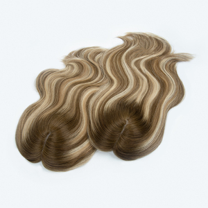 Realistic Silk Base Closure Jewish Women's Virgin Human Topper System Remy Russian Natural Wave Medium Blonde Glueless Factory - Product Image 6