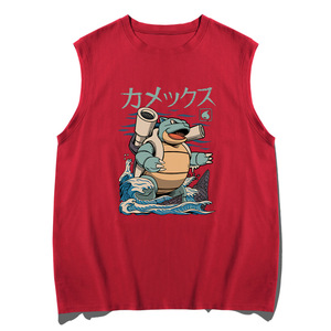 Chaleco Logo Personalizar Fabricante de ropa Bajo MOQ Vestes Pareja <span class=keywords><strong>Manga</strong></span> Pocket Monsters Squirtle Mujeres Chalecos Anime Camiseta - Product Image 5