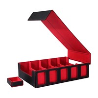 Étui à cartes JIAYU tendance en PU imprimé sérigraphié, grande capacité, 5 rangées, à ouverture complète, fermeture magnétique, blocage RFID, pour cartes TCG et cartes sportives