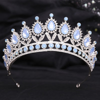 Nouvelle Couronne de Mariage et d'Anniversaire Style Europe-Amérique 2026, Meilleure Vente, Tiara Blanche Incrustée d'Alliage Style Forêt