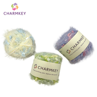 Fil fantaisie mélangé épais et moelleux en laine, polyester et acrylique pour le crochet et le tricot à la main