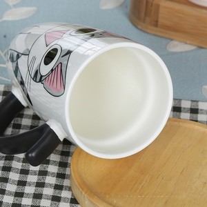 Cangkir Kopi Keramik Kucing Lucu, Kapasitas Besar 600Ml dengan Tutup Cangkir Teh Kopi Hadiah Baru Cangkir Susu - Product Image 5