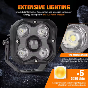 ไฟหน้า LED สีขาวสว่างมาก3.<span class=keywords><strong>2</strong></span>นิ้วสำหรับรถยนต์ SUV ออฟโรดรถ ATV UTV บัส9-30V 6000K อุณหภูมิสี - Product Image 2