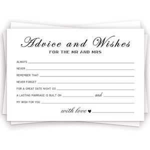 Cartes de conseils et de vœux pour les nouveaux couples, M. et Mme, la mariée et le marié, les jeunes mariés - Product Image 1