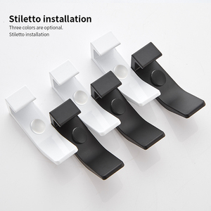 Self Adhesive Wall Black Robe <strong>Hook</strong> Space Aluminium Clothes Hangers Heavy Duty Coat Bathroom Toilet <strong>Towel</strong> <strong>Hook</strong> for Kitchen - Product Image 6