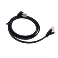 Conector de puente de red blindado RJ45 CAT6A Cable plano de cobre de 90 grados en ángulo recto hacia arriba/abajo/izquierda/derecha Super Categoría 6