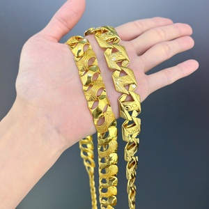 JXX Nuevo Diseño de Moda, Cadena Cubana Chapada en Oro de 24K, Collar de Latón para Mujeres y Hombres, Estilo Clásico - Product Image 2