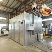 Four de séchage du bois industriel, installation de traitement thermique des palettes, chauffage électrique à air chaud et vapeur, alliage d'aluminium SUS304, 10m, 24kw