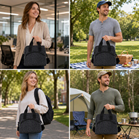Sac à lunch isotherme personnalisé avec impression par sublimation, impression intégrale, sac thermique pour aliments, bandoulière amovible pour pique-nique et camping