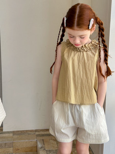 Maglia da ragazza in versione estiva Casual nuovo stile <span class=keywords><strong>Polo</strong></span> alla moda con colletto in pizzo multicolore personalizzata per bambini - Product Image 5