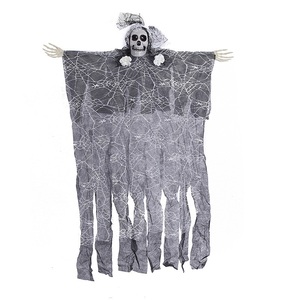 2024 Haunted House Party Creepy Hanging Grim Scary Black Reapers Avec Perruque Halloween Animatronics - Product Image 6