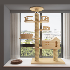 Structure d'escalade pour chat en bois massif moderne et écologique avec hauteur personnalisable, 4 niveaux et <span class=keywords><strong>tour</strong></span> pour chat - Product Image 3