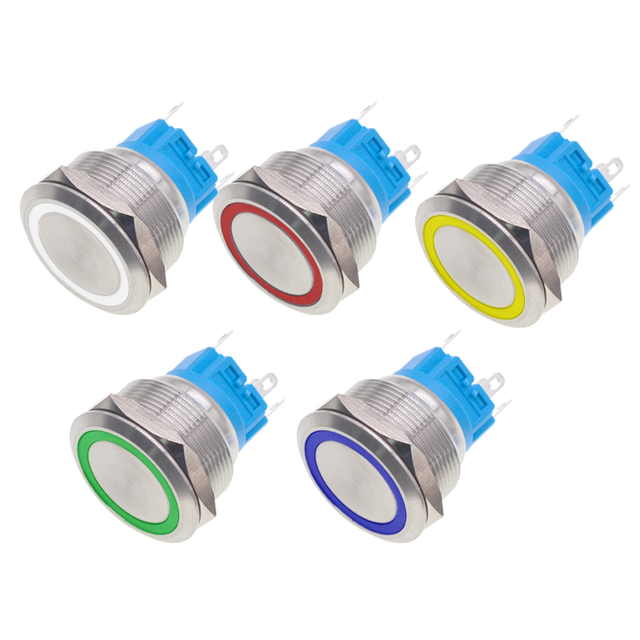 25MM Metal Push Button Switch  Waterproof LED Light Round Momentary Switch High-Quality Power Switch