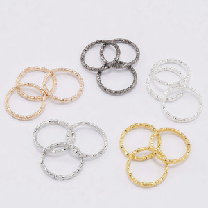 Anneaux torsadés en métal pour la fabrication de bijoux, creux et ronds, plaqués argent, or, blanc, KKC, bronze canon, noir - Product Image 1
