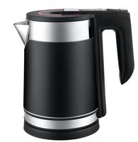 Bouilloire électrique à double paroi noire de 1,8 L pour faire bouillir de l'eau, bouilloire à thé et cafetière, LED rouge, arrêt automatique, 360° °   Base, OEM