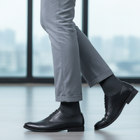 Chaussettes d'affaires en coton peigné 99% de qualité supérieure, bout sans couture, anti-boulochage, respirantes, pour usage professionnel au bureau, pour hommes