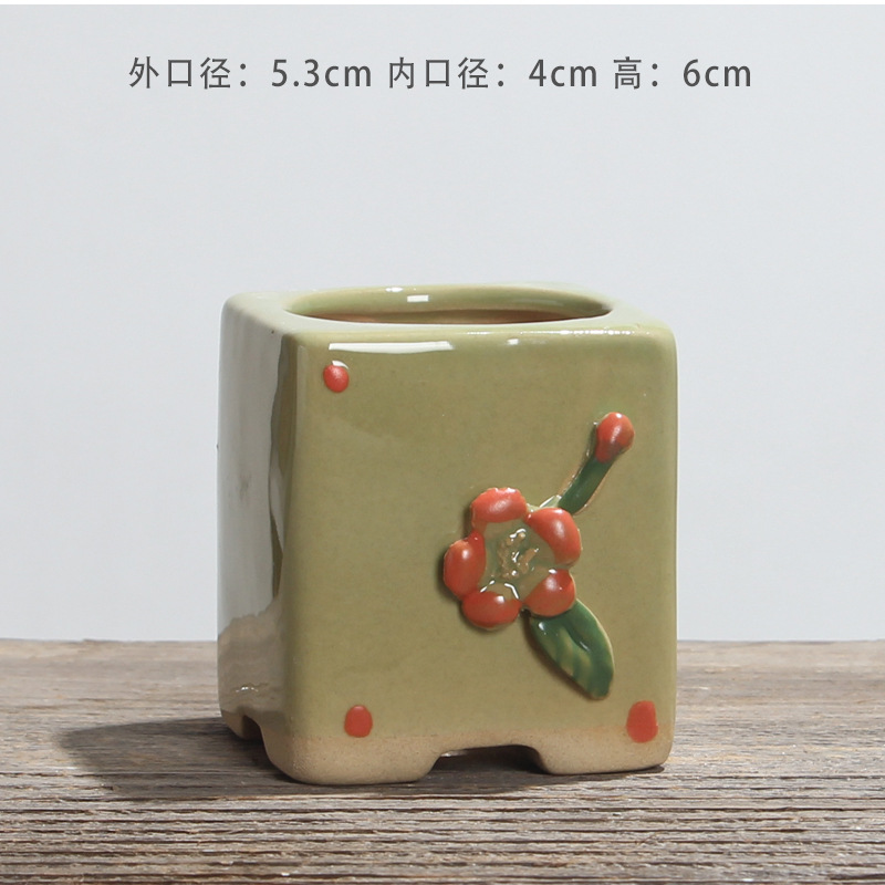 Flor verde pellizcada a mano.