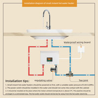 Chauffe-eau électrique mural instantané antique pour cuisine, 1 pièce, en acier inoxydable CE, bouton tactile, pièces de rechange gratuites, IPX4
